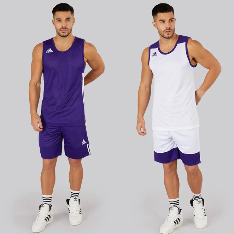 Clearance adidas Herre 3G Speed Vendbare Basketball Shorts Collegiate Purple/Hvid lilla