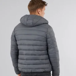 Crosshatch Herre Gattering Puffer Jakke Koksgrå Grå