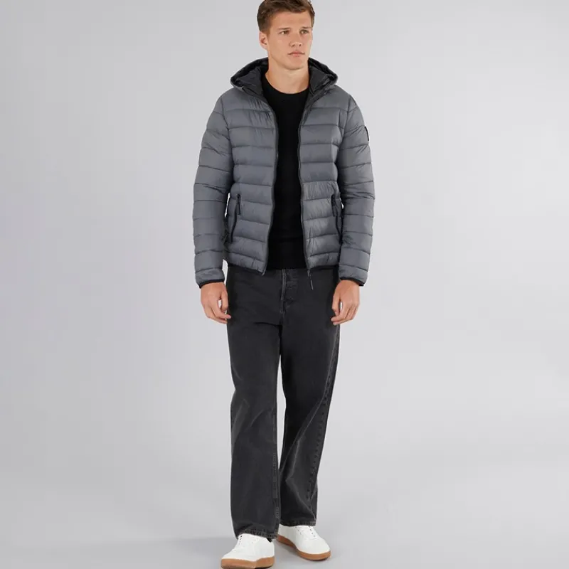 Crosshatch Herre Gattering Puffer Jakke Koksgrå Grå