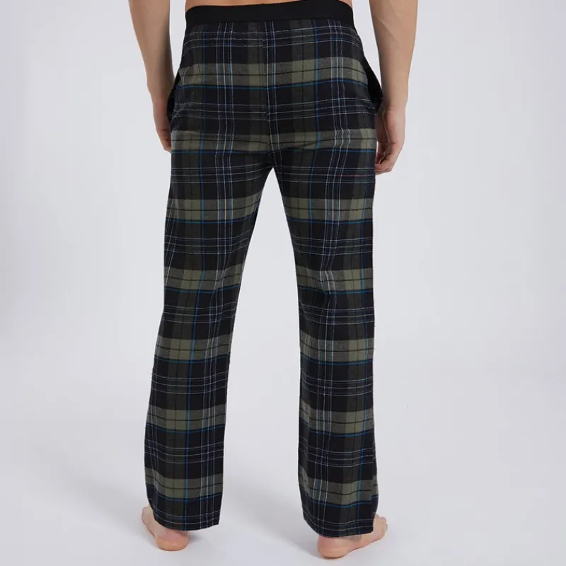 Outlet Bench Herre Gesho Flannel Check Lounge Bukser Sort/Kaki/Blå/Hvid Check