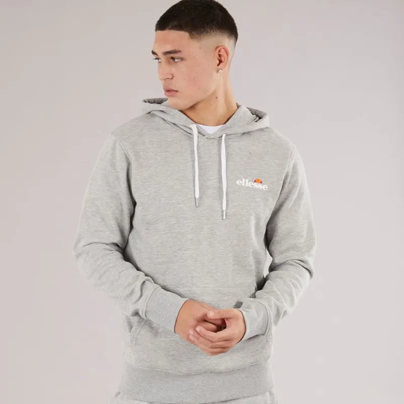 Sale Ellesse Herre Giffone Hættetrøje Light Grey Marl Lysegrå Mergel
