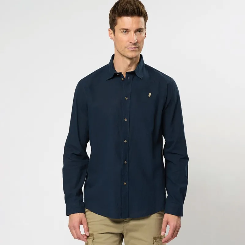 Online MCS Herre Grand Prairie Langærmet shirts Flade Marineblå