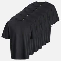 Best JACK & JONES Herre Gust Oversized 6-pak T-shirts Sort
