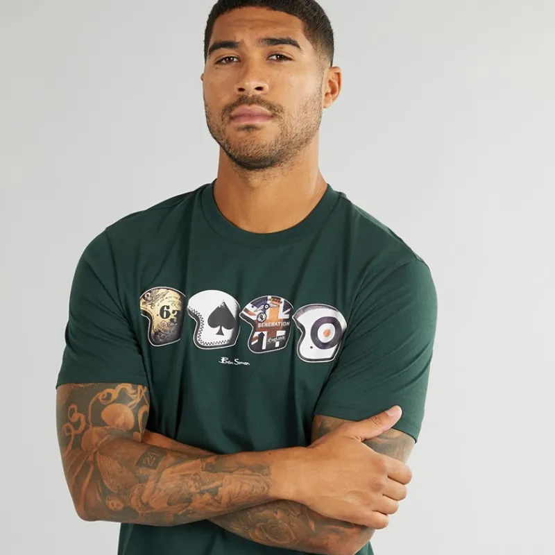Online Ben Sherman Herre Helmets T-shirts Grøn