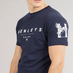 Clearance Henleys Herre Hentyme T-shirts Flade Marineblå