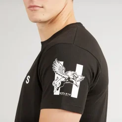 Online Henleys Herre Hentyme T-shirts Sort