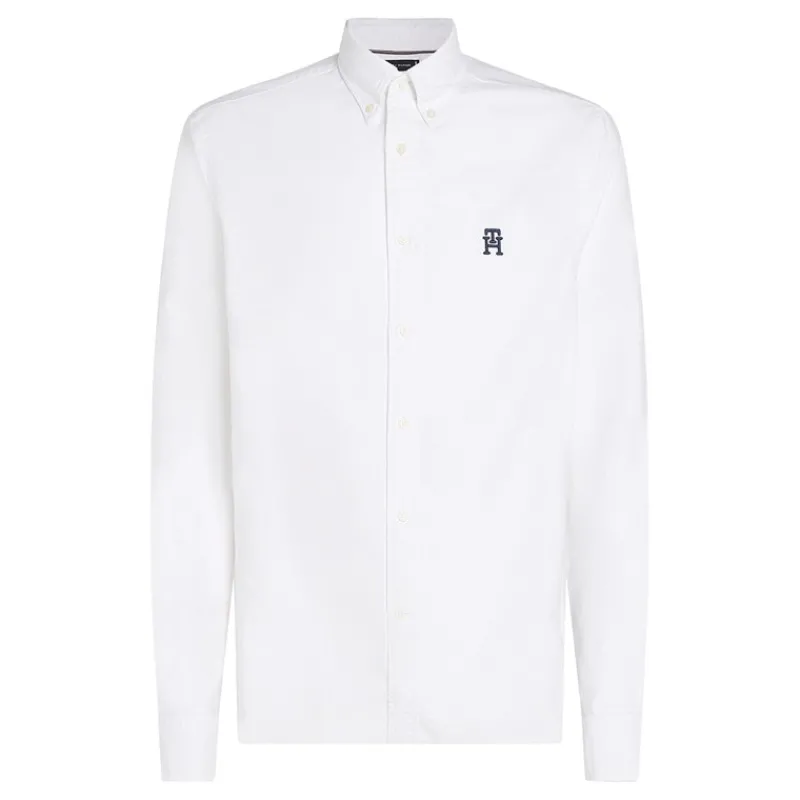 Discount Tommy Hilfiger Herre Heritage Oxford Langærmet Skjorte Optisk Hvid