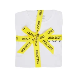 Discount Lyle And Scott Vintage Herre Holden T-shirt og ternede loungesæt Bright White/​Blue Check