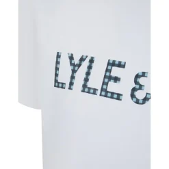 Discount Lyle And Scott Vintage Herre Holden T-shirt og ternede loungesæt Bright White/​Blue Check