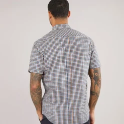 Outlet Ben Sherman Herre House Check Kortærmet Skjorte Denim Blå