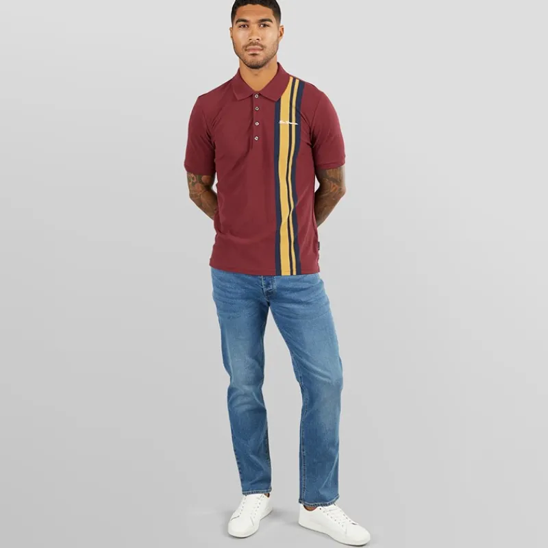New Ben Sherman Herre House Mod Polo Wine Rød