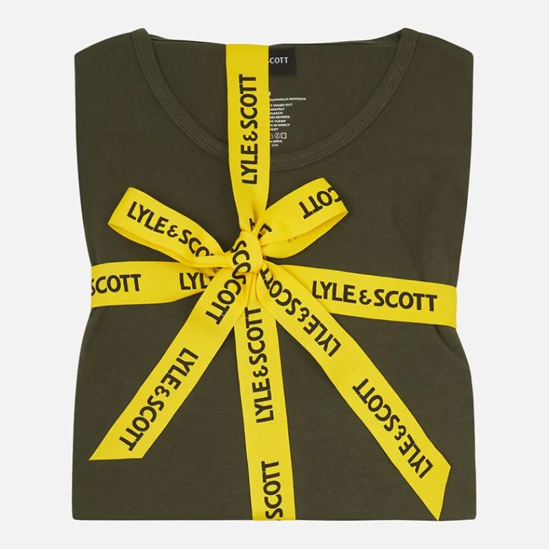 Online Lyle And Scott Vintage Herre Hugo Langærmet Bluse Og Shorts Lounge Sæt Climbing Ivy/Sort