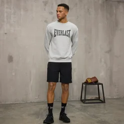 Sale Everlast Herre Ikoniske Maksimeret Sweatshirt Lysegrå Mel Grå