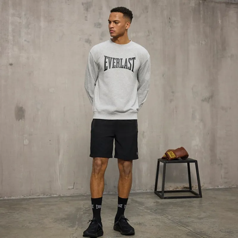 Sale Everlast Herre Ikoniske Maksimeret Sweatshirt Lysegrå Mel Grå