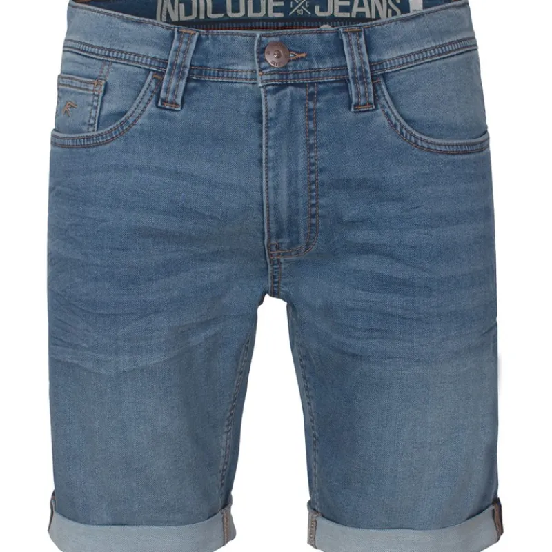 Outlet Indicode Herre Indelmare Denimshorts Blå Mellemblå