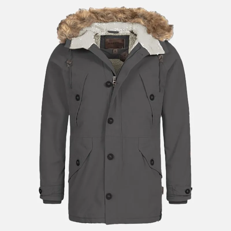 New Indicode Herre Infann Parka Raven