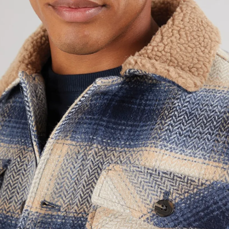 New Indicode Herre Inharrod Vatteret Overjakke Mørk Denim Dk Denim