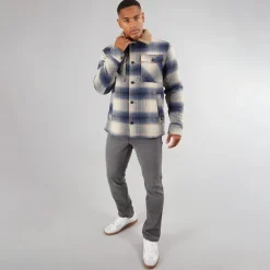 New Indicode Herre Inharrod Vatteret Overjakke Mørk Denim Dk Denim