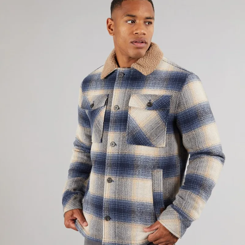 New Indicode Herre Inharrod Vatteret Overjakke Mørk Denim Dk Denim