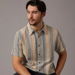 Sale Indicode Herre Inrafko Kortærmet Skjorte Beige