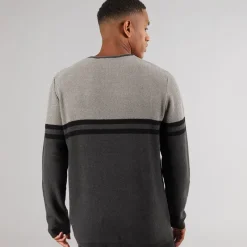 Clearance Indicode Herre Jaluf Jumper Charcoal Mix Grå