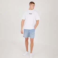 Bench Herre Javid Denim Shorts Lysvask Blå