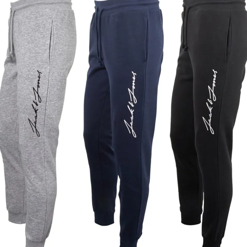 Sale JACK & JONES Herre Jax Tre Pak Sweat Pants Tap Shoe/Light Grey Melange/Navy Blazer