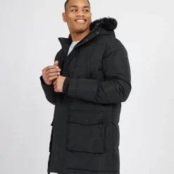 Discount Brave Soul Herre Jethrow Tech Lang Parka Sort