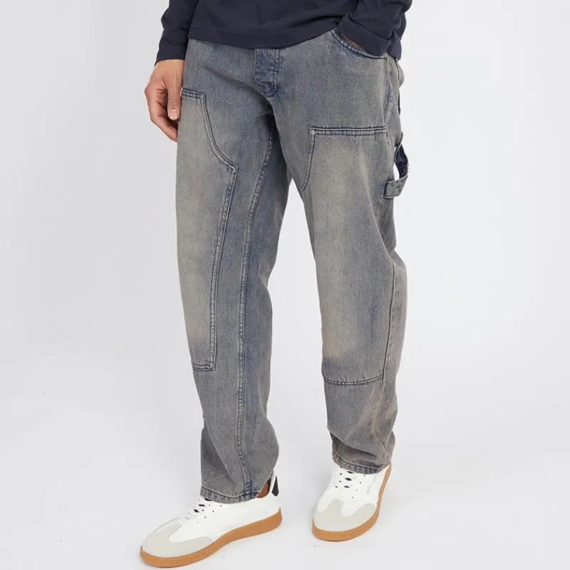 Best Brave Soul Herre Joiner Carpenter Løstsiddende Jeans Mb Blå Vask Mellemblå