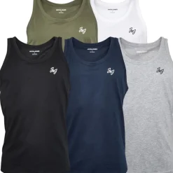 Discount JACK & JONES Herre Joseph Fem-Pak Veste Blå/​Hvid/​Grå/​Kaki/​Sort