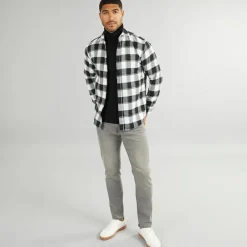 New JACK & JONES Herre Joshua Fall Buffalo Langærmet Skjorte Med Tern Cloud Dancer