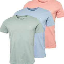 Discount JACK & JONES Herre JXJ T-shirts 3-pak Ashley Blå/​Roset/​Grøn Milieu