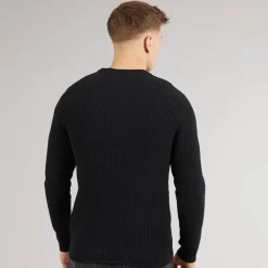 Best Crosshatch Herre Kabstars Strikket Sweater Sort