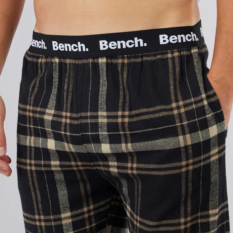 Best Bench Herre Kaplan Flanelternede Lounge Bukser Sort / Taupe / Sten / Stengrå Tern