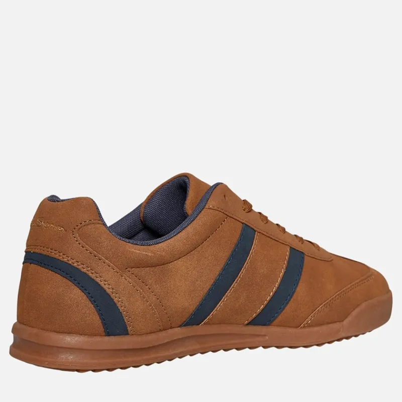 Hot Ben Sherman Herre Keeler Træningssko Tan / Navy Gyldenbrun