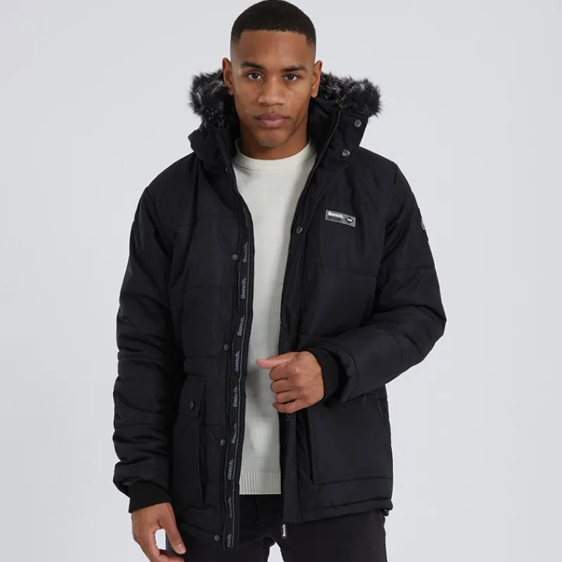 New Bench Herre Koufax Vatteret Parka Sort