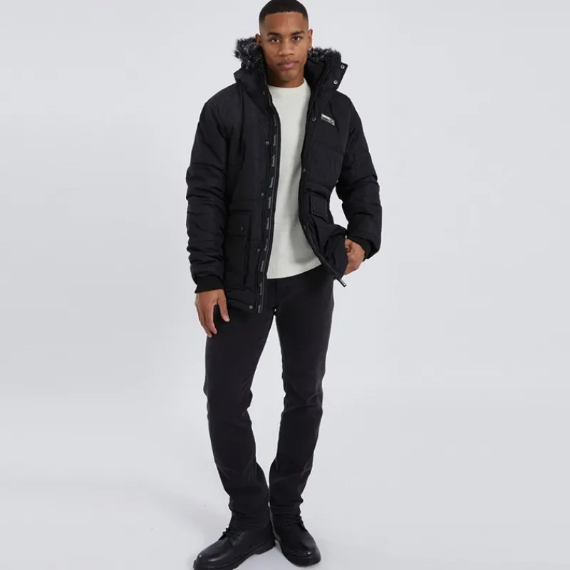 New Bench Herre Koufax Vatteret Parka Sort