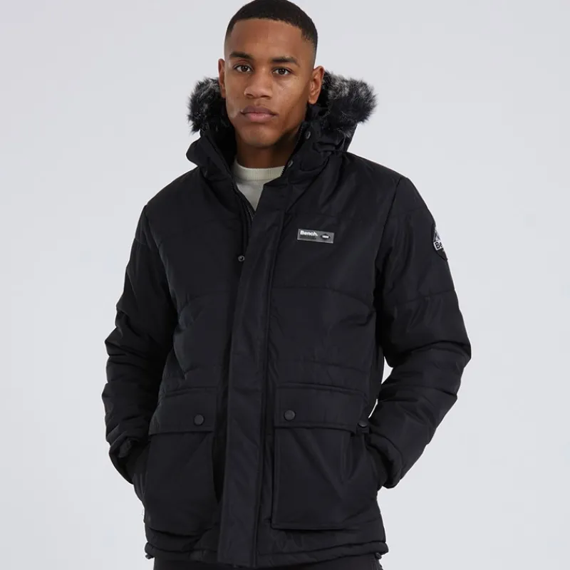 New Bench Herre Koufax Vatteret Parka Sort