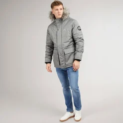 Sale Bench Herre Koufax Vatteret Parka Stålgrå/​Sort Grå