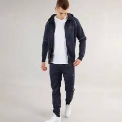 New Crosshatch Herre Kraftworks Tricot Træningsdragt Navy/Grøn Marineblå
