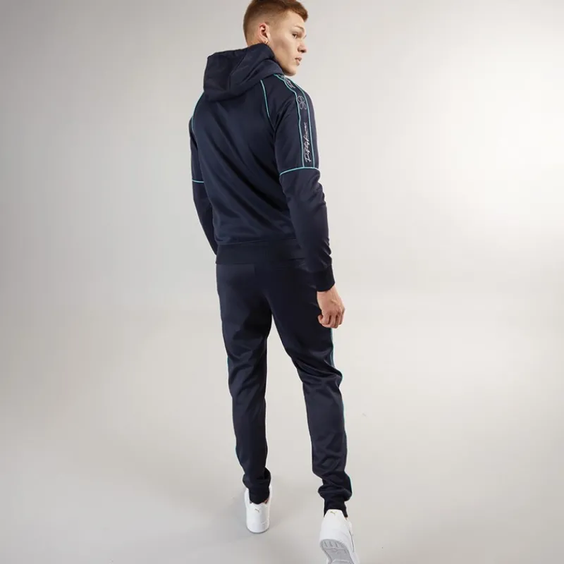 New Crosshatch Herre Kraftworks Tricot Træningsdragt Navy/Grøn Marineblå