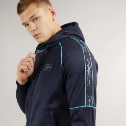 New Crosshatch Herre Kraftworks Tricot Træningsdragt Navy/Grøn Marineblå