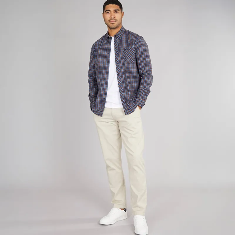 Ben Sherman Herre langærmet hustern skjorte Dark Navy