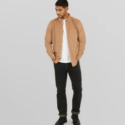 Best French Connection Herre Langærmet shirts Kamel