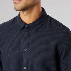 Sale Solid Herre Langærmet Skjorte Insignia Blue Mørkeblå