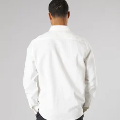 Hot Solid Herre Langærmet Skjorte Off White Off-white