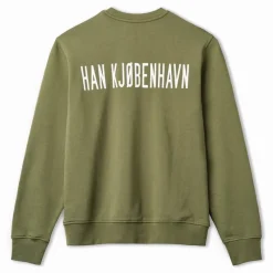 Han KJØBENHAVN Herre Logo Font Regular Sweatshirt Hærgrøn