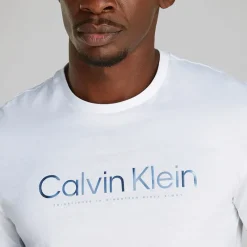 Outlet Calvin Klein Herre Logo T-Shirt Lys Hvid