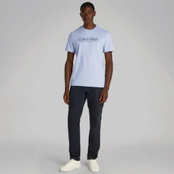 Hot Calvin Klein Herre Logo T-Shirt Zen Blå
