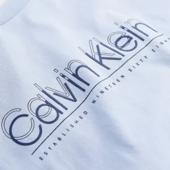 Hot Calvin Klein Herre Logo T-Shirt Zen Blå